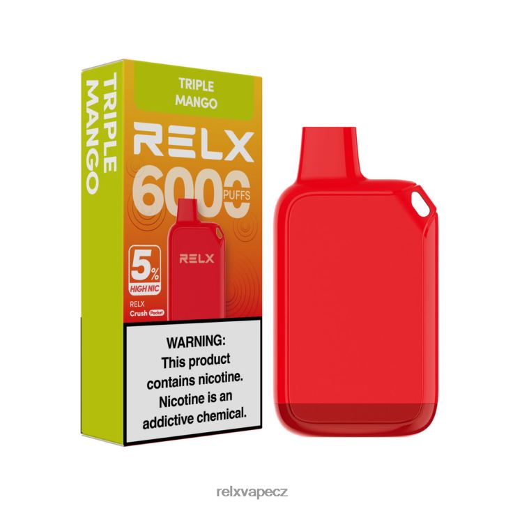 RELX Crush Pocket 6000 5% vysoké nic trojité mango 8RHJ6P26 - Relx Vape Flavours