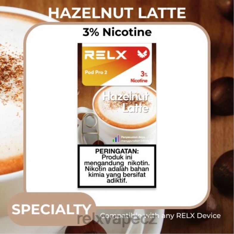 RELX Vape Flavours | RELX pod pro 2 - 3 lusky oříšková latte káva H2L2P119